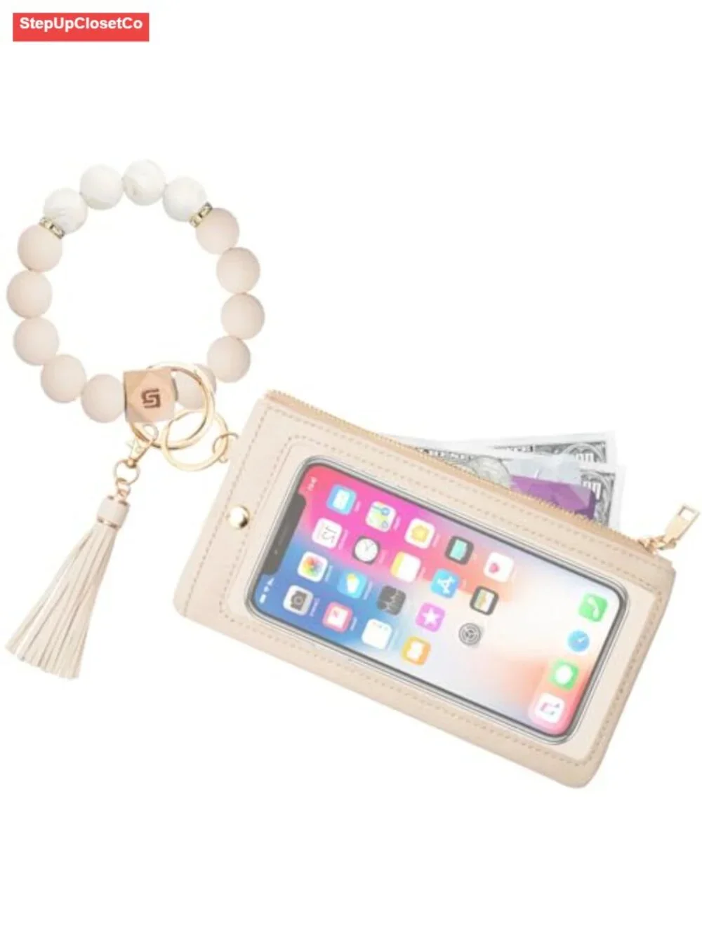 Silicone Bracelet Wristlet Keychain Wallet RFID Blocking Credit Card Holder